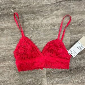 Red lace bralette